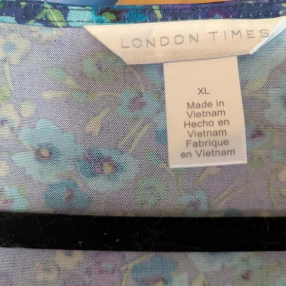 Floral Blue and Green Women's Dress - Picture 4 of 4